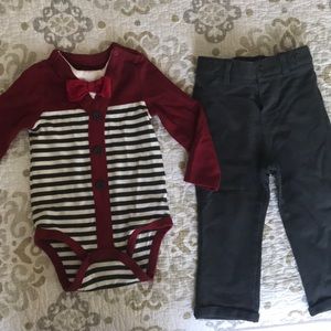 Baby boys 18 month Cat & Jack set with bow tie!